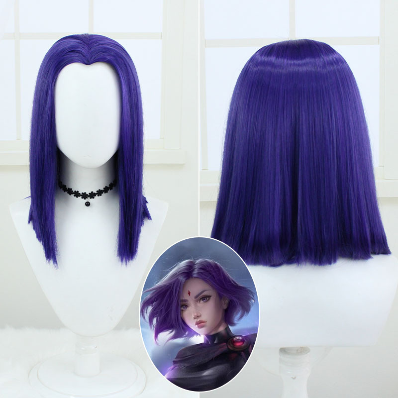 New Young Titan Crow Raven Cosplay wig cos purple short hair Crow hair female wholesale manufacturer