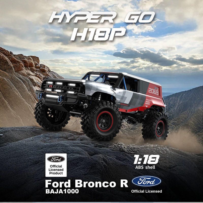 Meijiaxin 1/18 Remote Control Toy Car H18P Ford Bronco Baja 1000 Brushless Climbing Car Model