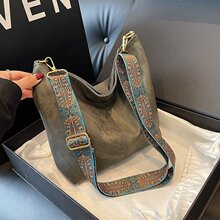 大包包2025年新款包包拉链斜挎包水桶包女士时尚百搭高级感托特包