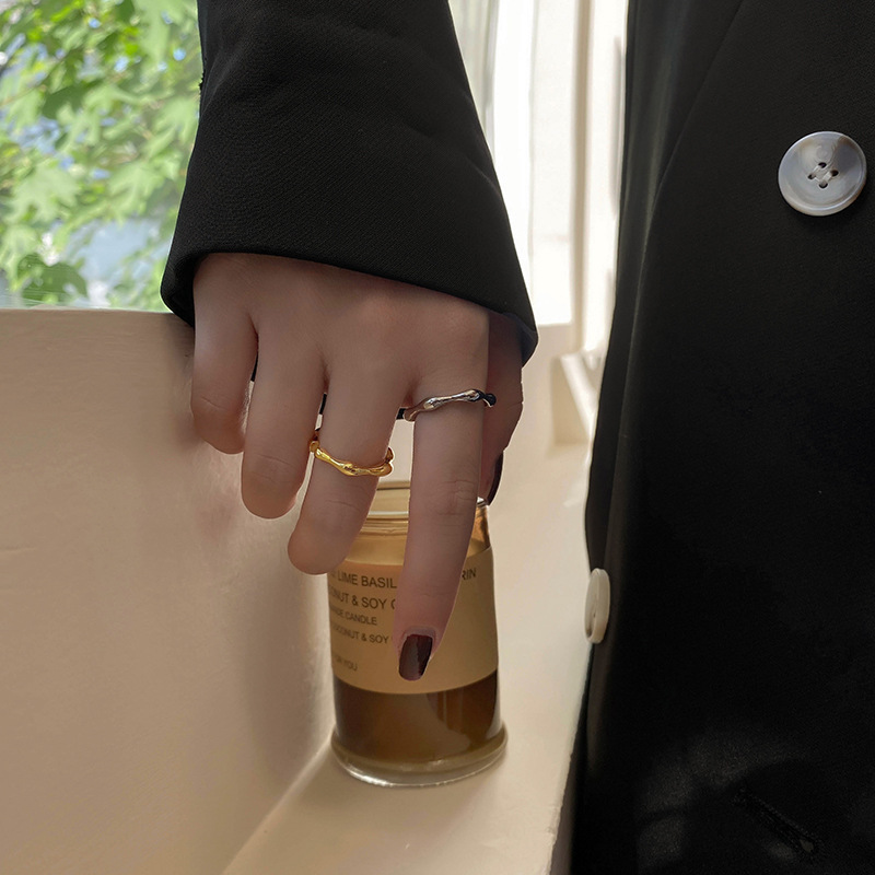 2021 new geometric irregular ring fashion Korean open ringpicture9