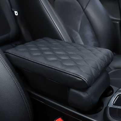 Armrest Box Protective Cover, Armrest box pad - wave-pattern-memory-foam-armrest-box-booster-pad-black