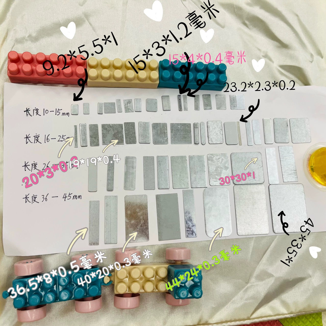 100 прямоугольных упаковочных коробок из железных листов для самостоятельной сборки, длиной 10, 12, 15, 20, 25, 30, 35, 40, 45 миллиметров.