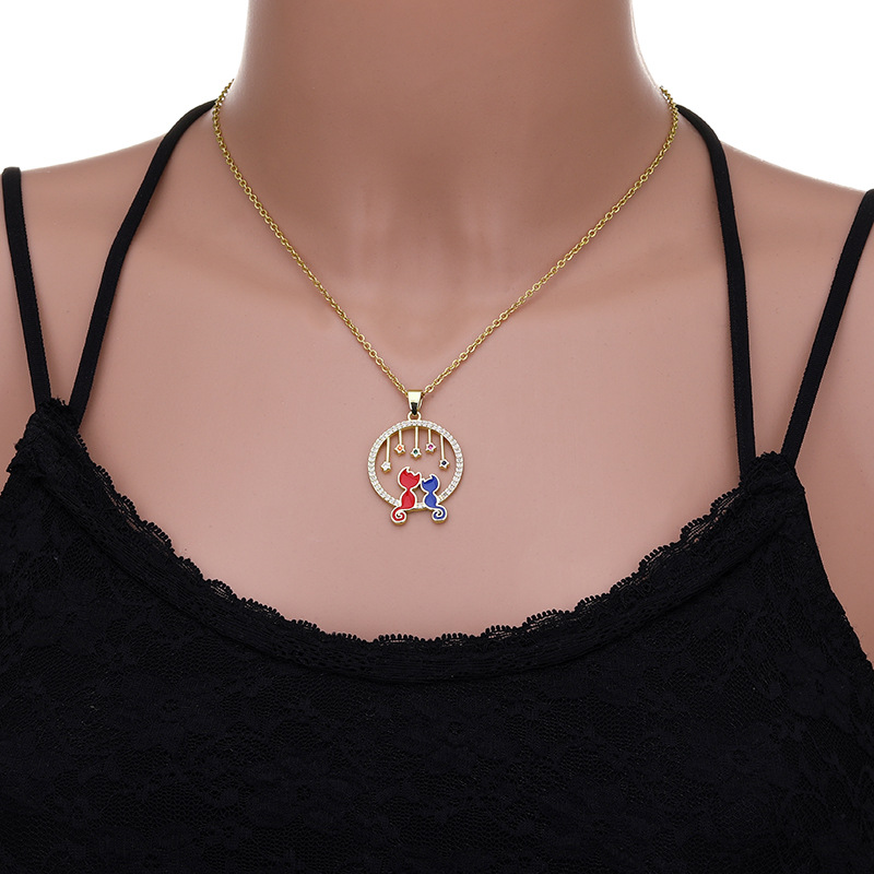 Wholesale Animal 304 Stainless Steel Copper 18K Gold Plated Zircon Necklace display picture 3