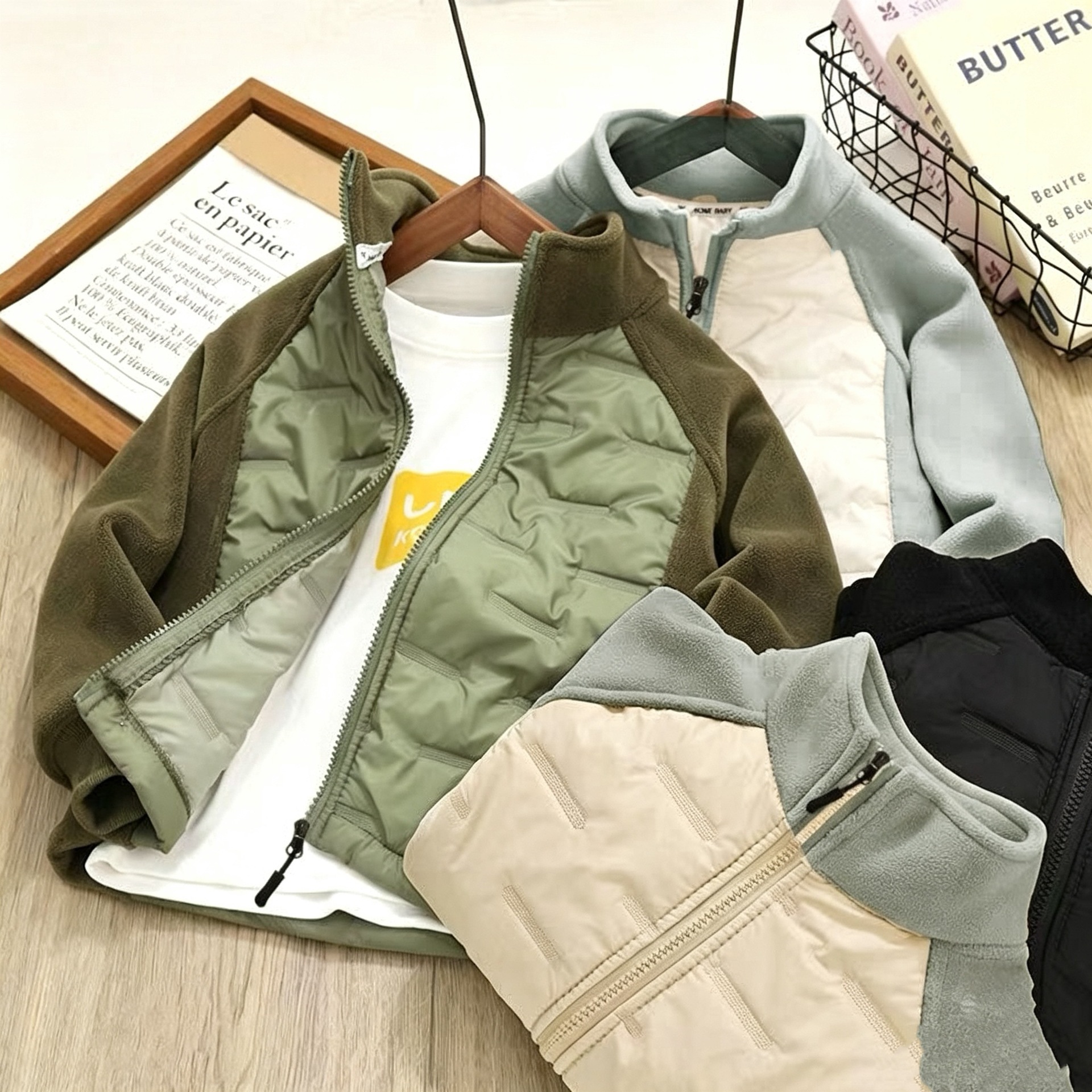 Children's Thickened Quilted Jacket for Autumn and Winter, Windproof Top for Boys and Girls, School Uniform Essential, Warm Cotton Coat, Trendy Children's Clothing Wholesale