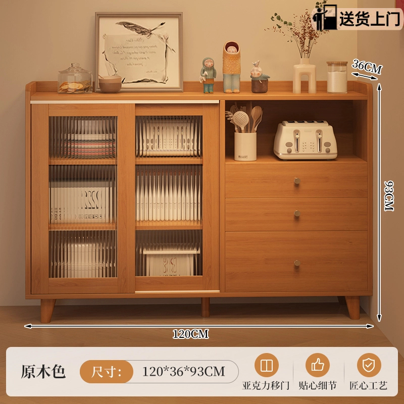 Armario de comedor contra la pared armario de almacenamiento integrado armario de almacenamiento de cocina doméstica armario de té de madera maciza armario de salón