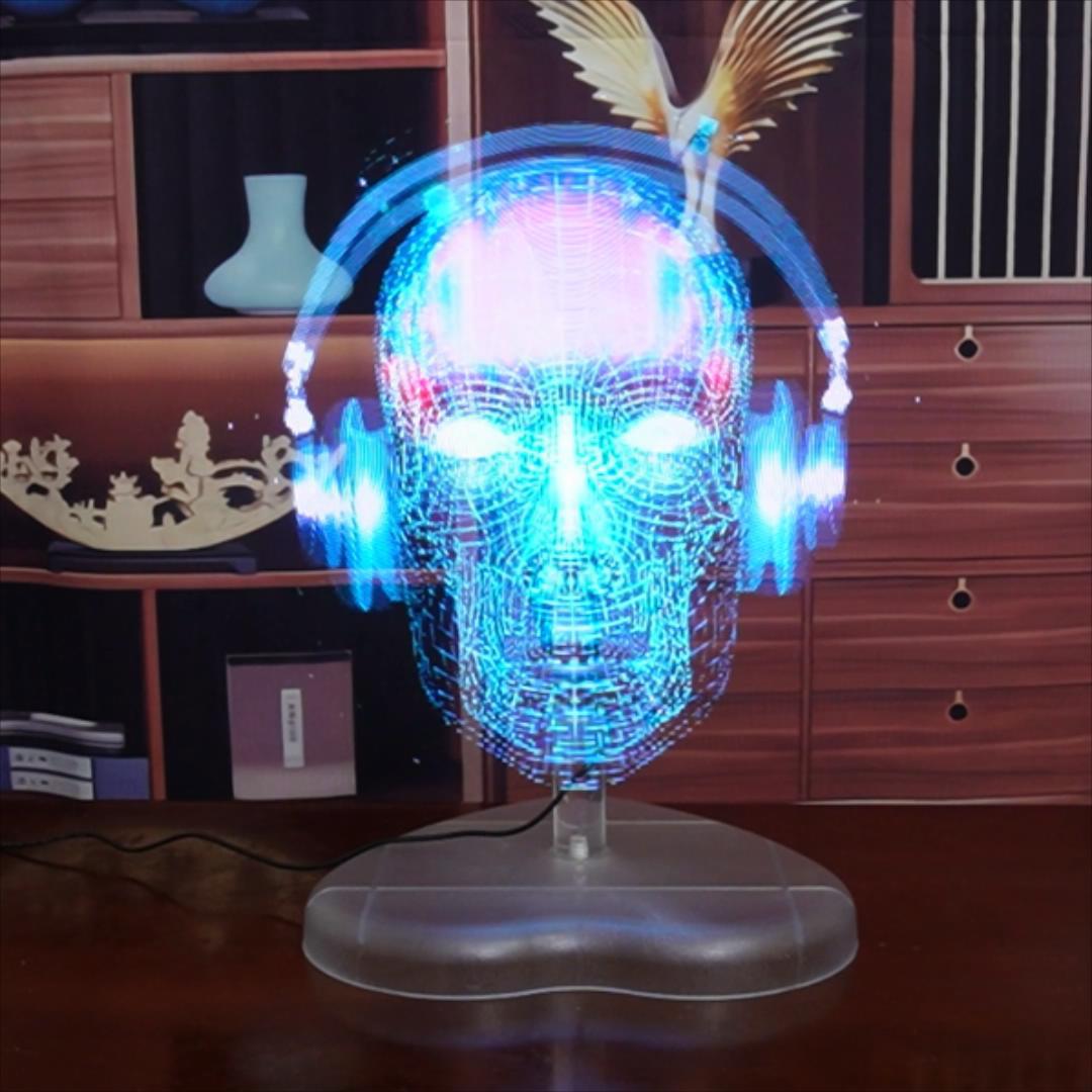 구형 회전 육안 3D 홀로그램 팬 광자 광고 기계 프로젝션 램프 투명 스크린 HD 3D 심연 거울