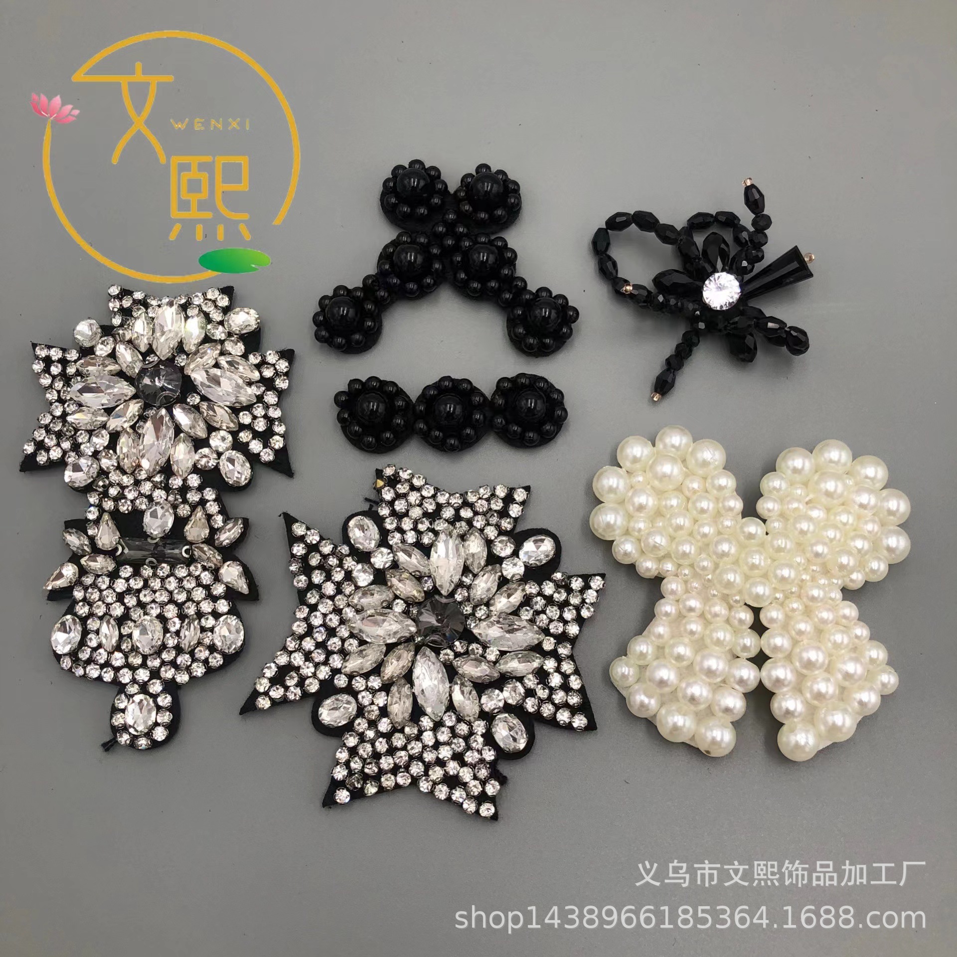 现货韩版水钻珍珠发夹 水晶发饰水钻顶夹弹簧夹厂家直供