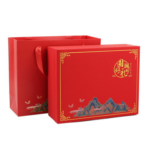 New national fashion gift American ginseng, scallop and dendrobium packaging box, double bottles of panax notoginseng powder and four treasure powder gift box, empty box