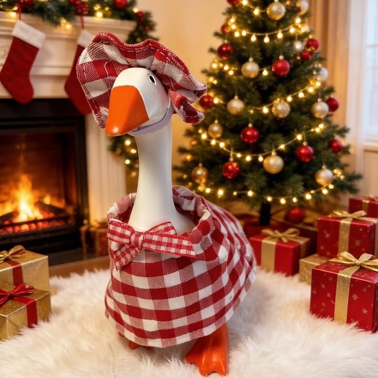 Cross-Border Pastoral Style Porch Decor Exclusive to Goose: Classic Plaid Skirt Replicates the Aesthetic of American Country Porch Decoration