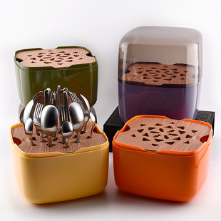 Stainless Steel 430 Knife, Fork and Spoon Western Tableware 24-piece Set Household Restaurant Knife, Fork and Spoon with Storage Lucky Box Wholesale