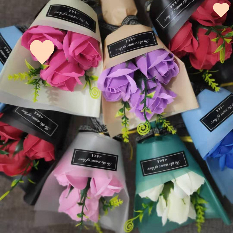 Flor artificial, clavel, ramo único, flor de jabón, venta al por mayor, regalos del día de la madre, promoción de la tienda, promoción de productos transfronterizos