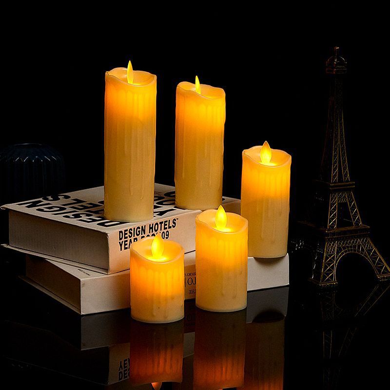 新款ins风高级装饰生日布置专用仿真火苗摇摆led电子蜡烛灯氛围节