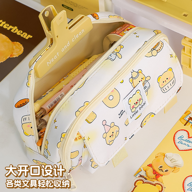 Estuche para lápices de gran capacidad 2024 - Diseño minimalista con apertura amplia - Multifunción y aspecto atractivo - Para Instagram