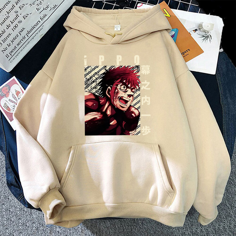 New Anime Retro Ippo Makunouchi Print Hoodies Women Causal