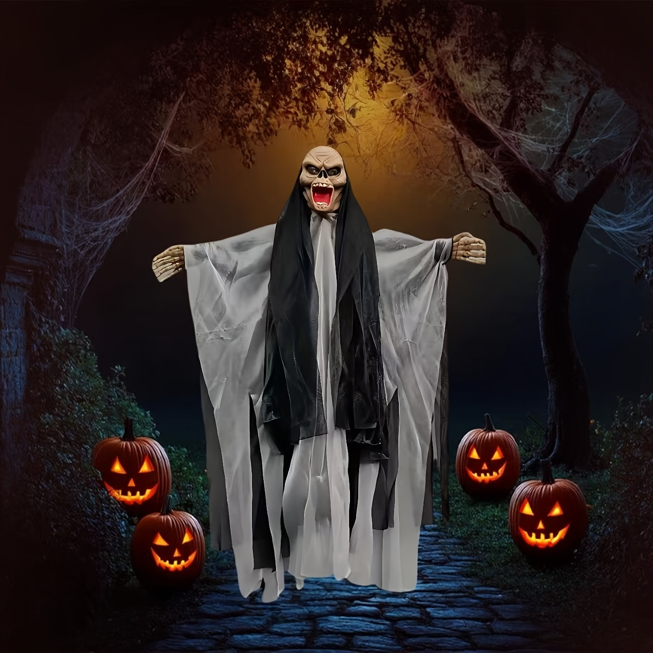 Accesorios de Halloween transfronterizos colgando decoración de la casa embrujada colgando fantasmas cráneos props de Halloween de terror fuerte etiqueta