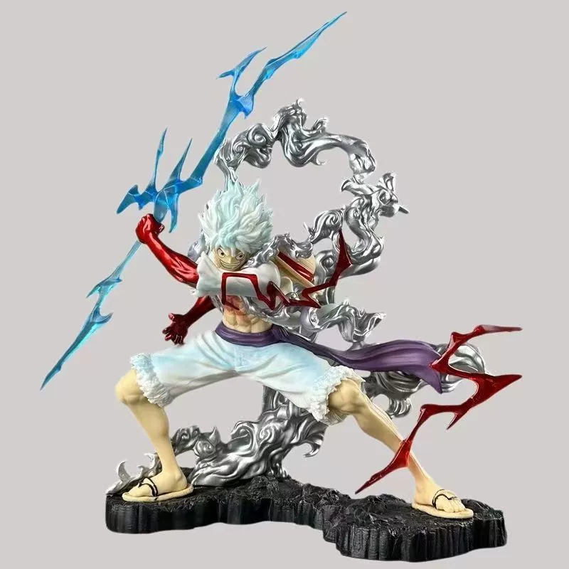 One Piece [Large-sized high-quality version] Holding the lightning five-speed Nika Luffy animation model