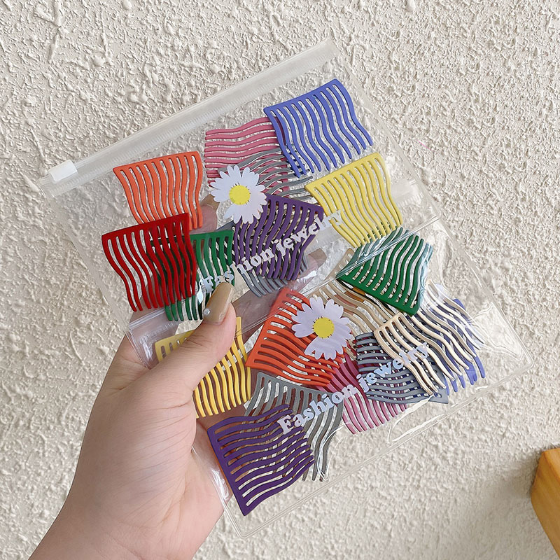 Nuevo clip de cabello de metal sin marcas peinado de cabello de la red de chicas rojas en línea con clip de frangeo invertido en la tarjeta de cabello coreana detrás del toque de cabeza