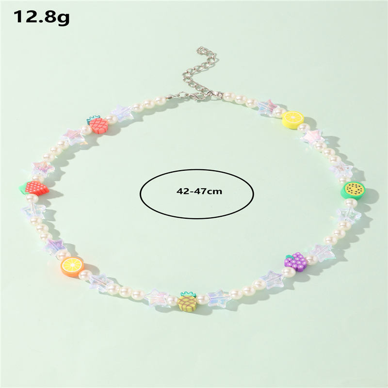colorful rice bead pearl fruit cute necklace wholesale jewelry Nihaojewelry