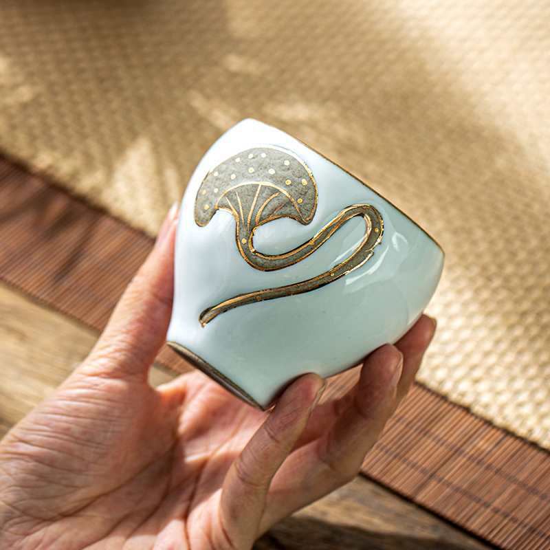 Horno de estilo japonés taza de té cerámica Kung Fu juego de té taza única taza maestra taza personal 4 taza de regalo logotipo personalización