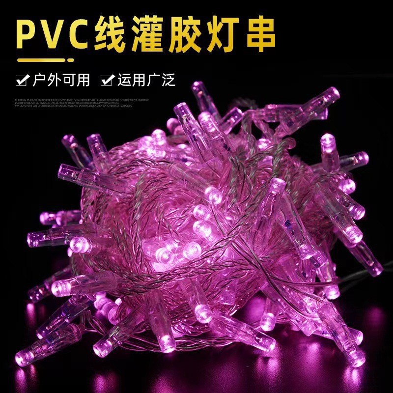 String LED al aire libre resaltado pegamento impermeable decoración de Navidad String Lights Celestial Atmosfera de vacaciones Lights al aire libre