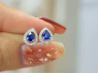 Zun Yue 45 Королевский Сапфир Серьги 18K Капли Воды Южная Африка Бриллиантовые Серьги Натуральный Сапфир Серьги Фабрика