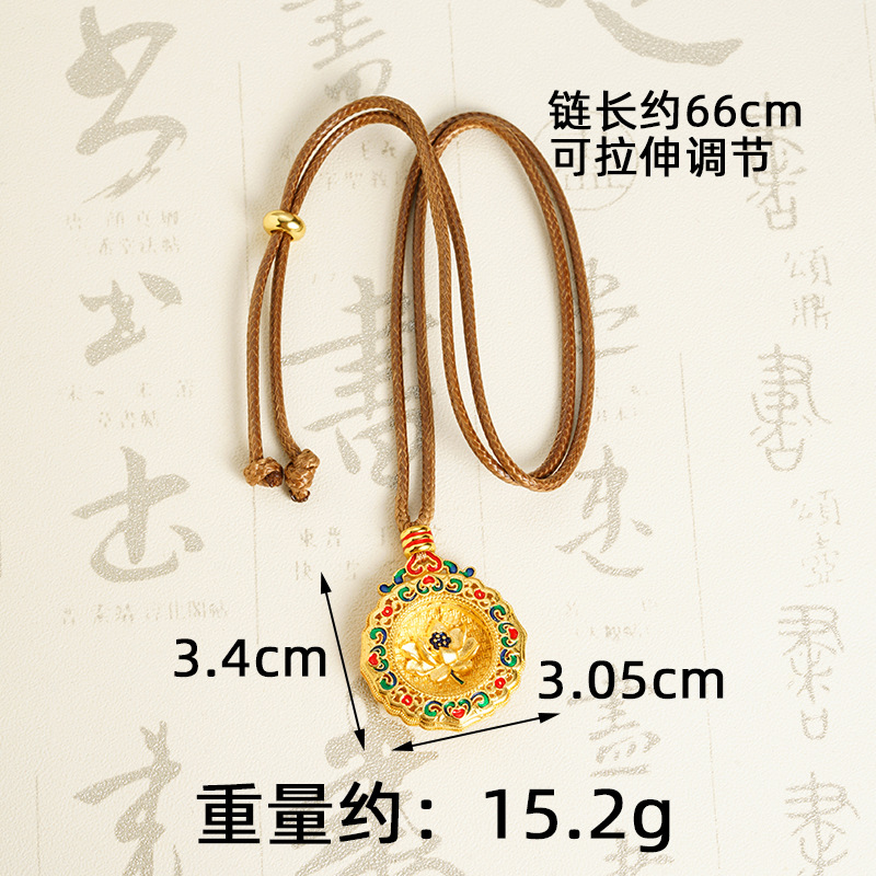 Collar de oro de arena de Vietnam, brújula de ocho tesoros, seguridad, lión de oro Xiangyun, nuevas joyerías chinas al por mayor.