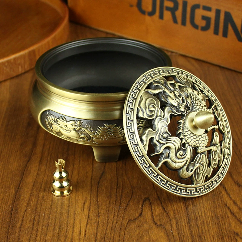 唐腾 Copper brass Incense burner, metal aroma lamp for office