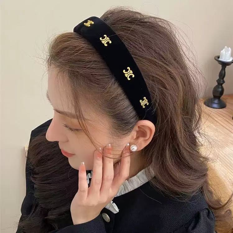 高级感丝绒凯旋门高颅顶发箍女秋冬气质百搭头饰外出压发发卡头箍|undefined