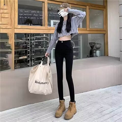 跨境专供大码复古高腰直筒阔腿垂感牛仔裤女秋季新款拖地裤子ins|undefined