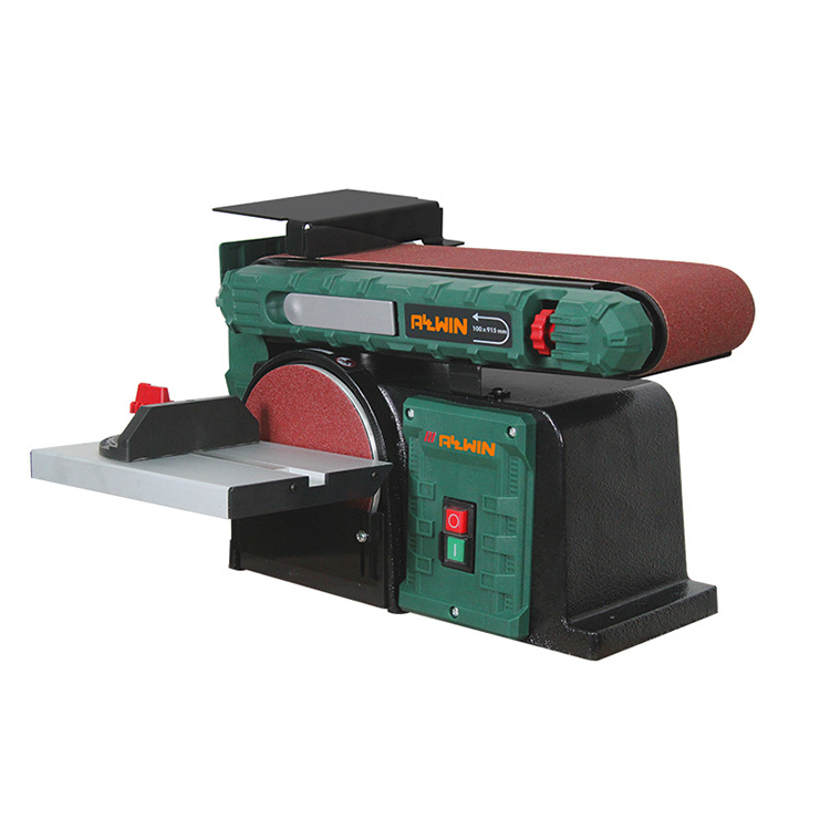 Placa de arena máquina de cinta abrasiva máquina de pulido de carpintería de grado industrial máquina de dibujo de alambre de metal pequeña máquina de molienda de papel de lija de escritorio