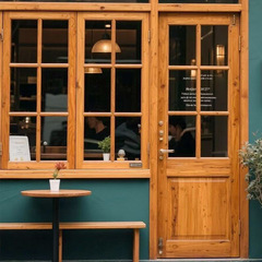 窗实木折叠窗平开窗餐厅装饰窗旋转窗咖啡店推拉窗上翻窗隔音隔热