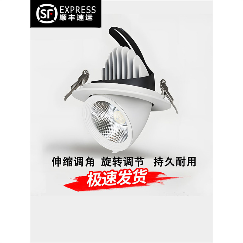 象鼻灯cob嵌入式led射灯明装超亮角度天花服装会展店铺商用专用灯