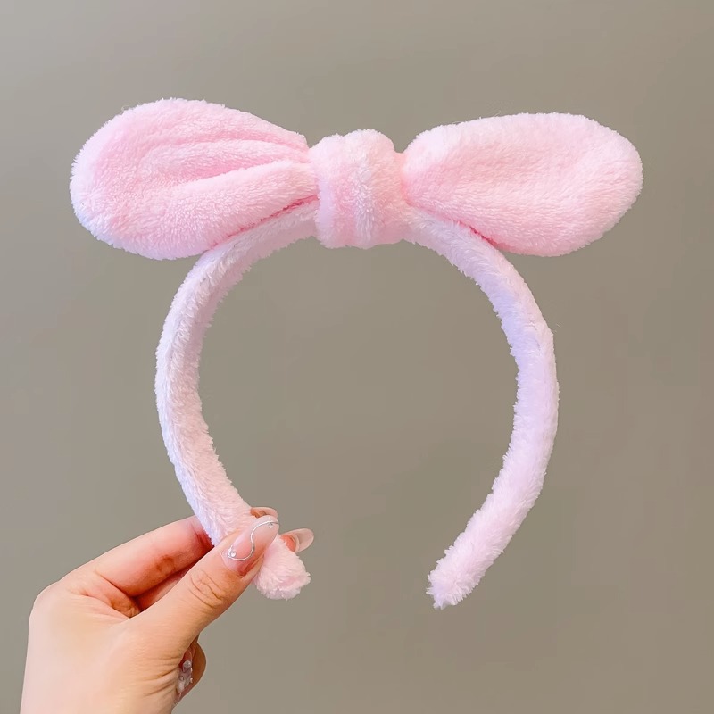 Lavarse la cara cinturón de cabello lindos de peluche para la mujer lavado y máscara especial de agujeros de cabello cinturón de cabello brazalete