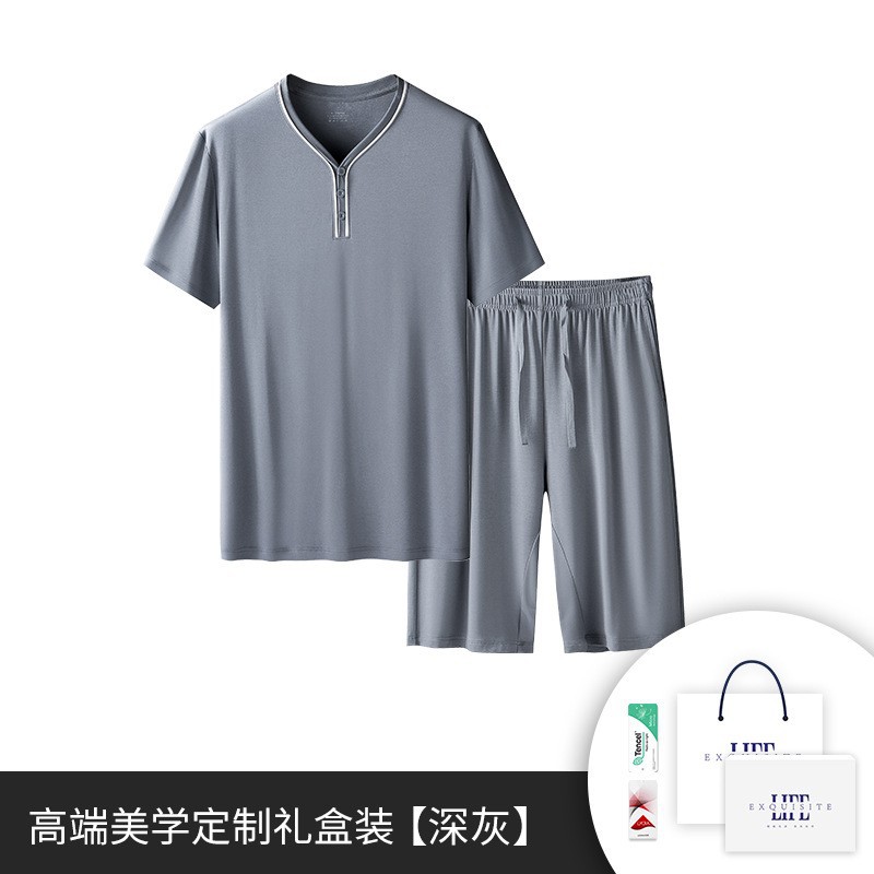 [Nivel de lujo] 80 trajes modales de doble cara de primavera y verano para hombre, pantalones cortos delgados de manga corta que se pueden usar afuera