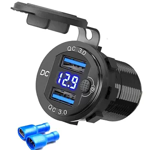 New Dual Usb3.0 with Touch Switch Fast Charging Car Charger 9-32V Available