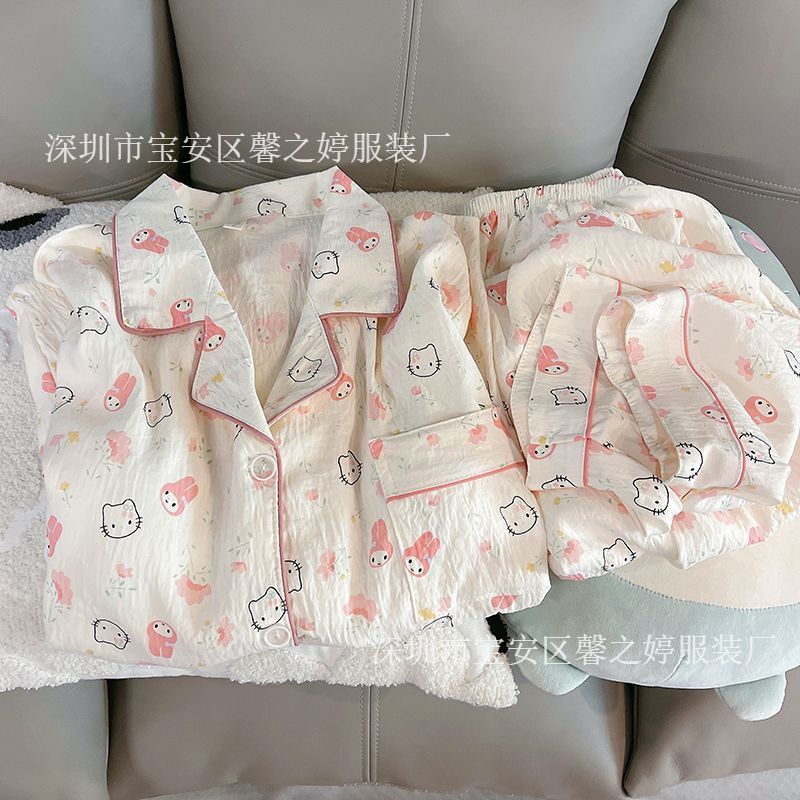 云朵棉睡衣女款夏季ins格子短袖套装高级感家居服可外穿跨境批发|undefined