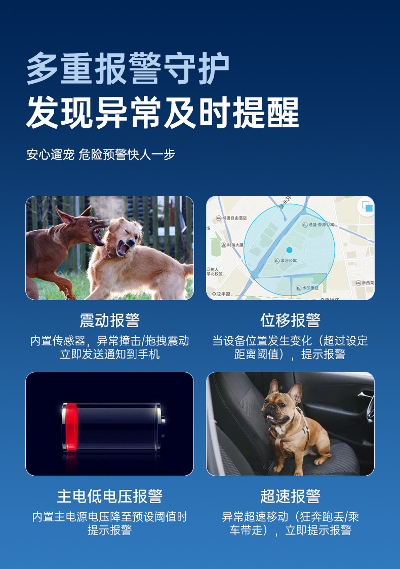 Pet Locator Cj230 Cat and Dog Tracker Gps Locator Remote Inquiry Real-Time Positioning Anti-Lost Device