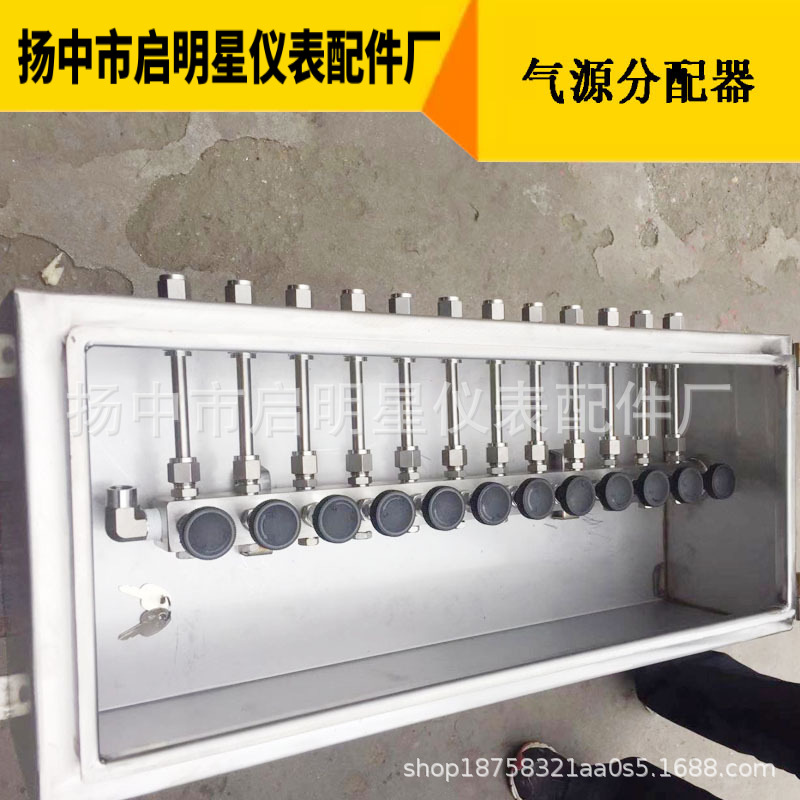 不锈钢气体分配器 气源分配箱 针阀型带尾排多管路分配器