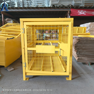 Yellow Gas Tank Cage Safety Cage Mesh Gas Cylinder Storage Cabinet Detachable Metal Cage Storage Box Cross-Border Packaging