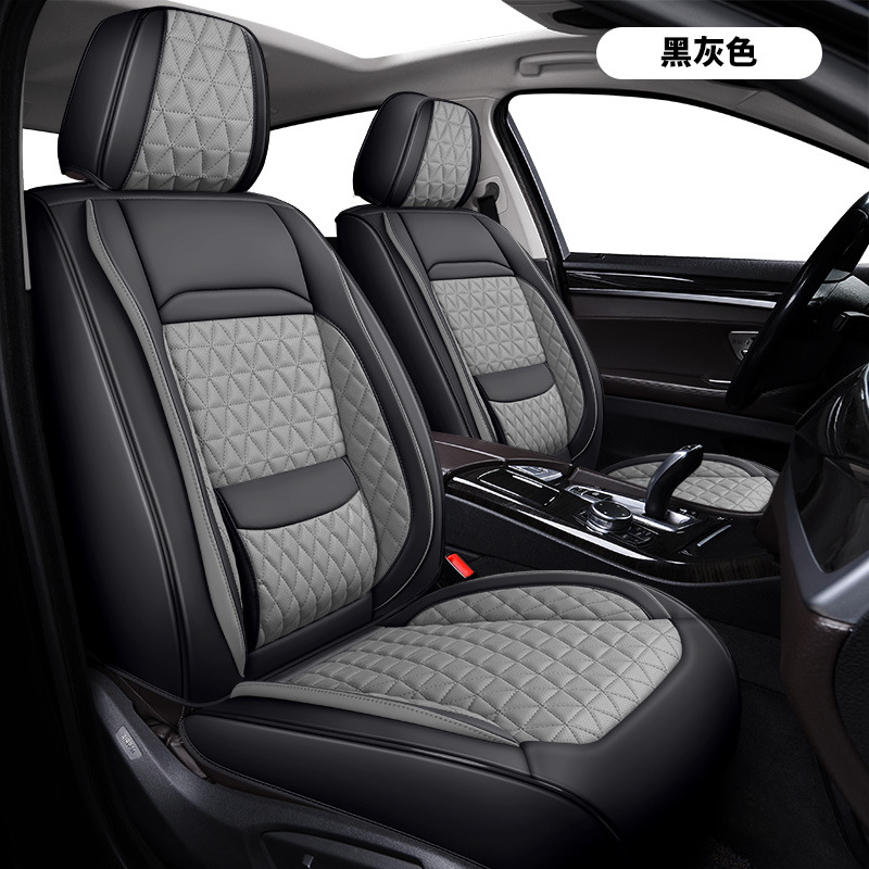 Four-Season Universal Car Seat Covers for Five-Seater Cars, Luxury Seat Covers, Breathable Linen Car Seat Cushions, Decorative Pads