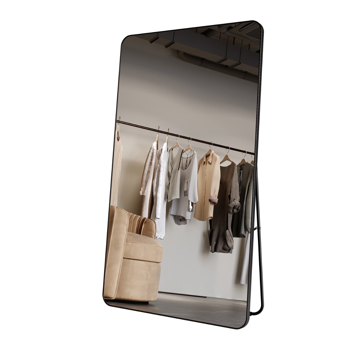 Espejo de vestir, espejo de cuerpo entero, espejo de suelo doméstico, espejo de prueba, espejo de belleza, espejo grande para la tienda de ropa de niñas.