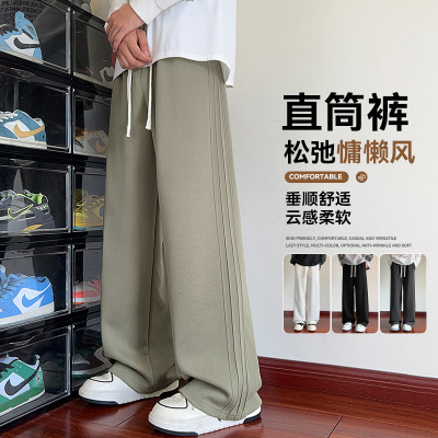 Jsen Men's Sweatpants Autumn and Winter Straight-Leg Sports Wide-Leg Casual 2025 New Model Youth Fleece-Lined Thickened Long Pants Jsen Men's Sweatpants Autumn and Winter Straight-Leg Sports Wide-Leg Casual 2025 New Model Youth Fleece-Lined Thickened Long Pants