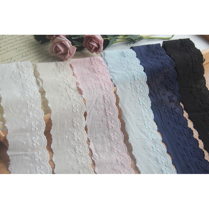 L2G7 면 수제 DIY 레이스 레이스 자수 액세서리 면 자수 의류 직물 레이스 폭 6CM
