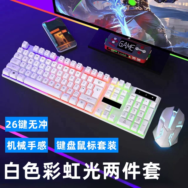 White rainbow gaming mouse