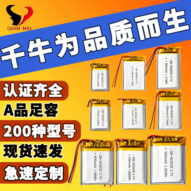 Polymer Lithium Battery 502030 602030 Un38.3 with Complete Msds Certification and Customizable in Various Models