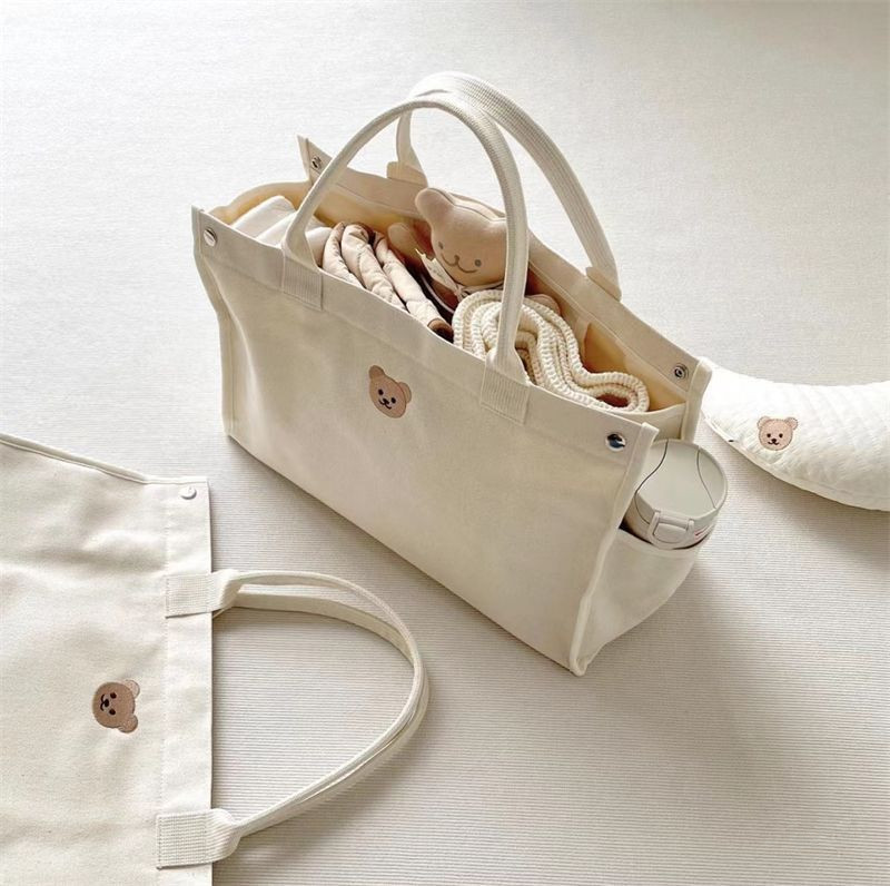 ins Korean mommy bag new multi-functional large-capacity outing mother and baby bag portable canvas mother and baby bag
