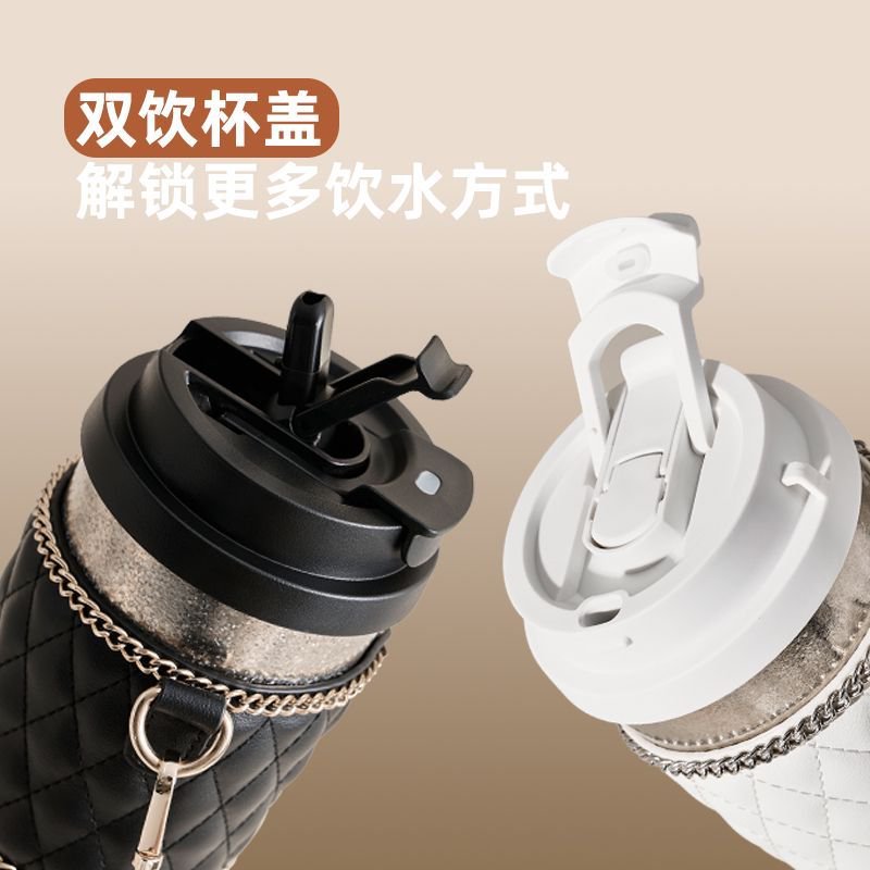 YANIS3 純チタン断熱カップ女性用高見えダブルドリンクコーヒーカップストローカップ車載チタンカップ誕生日ギフトバッチ|undefined