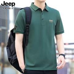 JEEPスピリットメンズ夏新品半袖ポロシャツ中若いモデルビジネスシンプル折り襟tシャツ