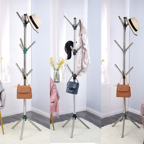 Stainless steel floor-standing coat rack, simple living room, bedroom, creative floor-standing clothes rack, modern clothes rack, home storage
