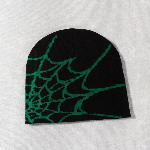 Best-selling knitted hat, Western and Eastern style hat, trendy beanie spider web Y2K patterned hat for men and women
